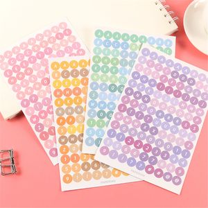 4 arkusze Kolorowe Numery List Alphabet Naklejki DIY Cute Love Heart Stickers Planner Notebook Czasopismo Dekoracje Papiernicze