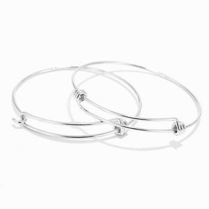 5PCS Rostfritt stål 58 * 63mm Justerbar Wire Charm Bangle Armband för DIY Smycken Armband Göra fynd Q0717