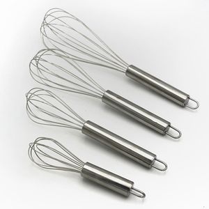 Stainless Steel Balloon Wire Whisk Tools Blending Whisking Beating Stirring Egg Beater Durable 4 Sizes 6-inch/8-inch/10-inch/12-inch Hand held JY0352