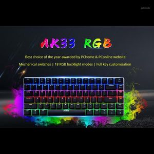Ajazz AK33 Mechanisch Gaming Keyboard Wired Russian English Layout RGB Color Backlight Key Conflict Free RGB Key1