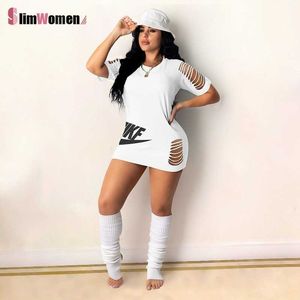 Summer Loose Long T Shirt Dress for Women Casual Letter Print Woman Sports Casual Top Plus Size Y2k Hip Hop TShirt Dresses 210709