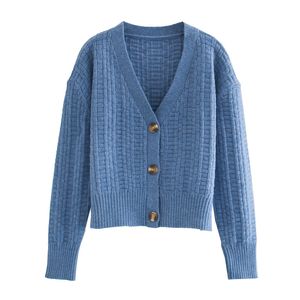 BLSQR Casual Decote em V Cardigan Mulheres Outono Inverno Inverno Manga Longa Botão Feminino Moda Menina Superfazer Suéter 210430