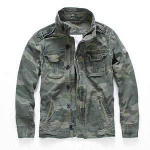 Jaquetas masculinas jaqueta jaqueta chique homens primavera outono camuflagem casaco de algodão casual cowboy homens zipper tático jeans