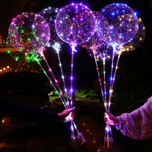 Decoração de festa Bobo balões liderou luz com luzes de cordas, balão de bolha de 20 polegadas para o Natal Aniversário Night Partys Fuples Crestech Crestech