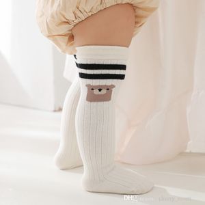 autumn winter baby Toddler princess socks children boys girls cartoon bear stripe Knee Sleeve sock long tube infant animal casual loose stocking D039