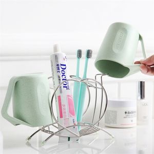 Portaspazzolino Set da bagno Rasoio Dentifricio Organizer Contenitore Supporto in acciaio inossidabile 210423