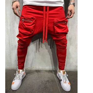 Harlan men's hip-hop trousers fashion sports trend begging eg trousers outdoor fitness training pants 2021 spri X0621