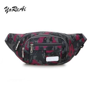 Yoreai 위장 부랑자 가방 등산 Fanny Pack 남자 팩 압축 된 야외 스포츠 어깨 주머니 여자 휴대 전화 바나나 가방 210708