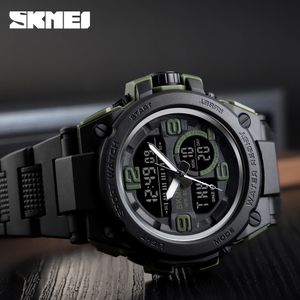 Skmei Luxury Menアナログデジタルウォッチ陸軍軍事スポーツ時計5bar防水男性腕時計クロックRelogio Masculino 1452 x0524