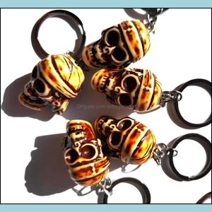 Key Rings Jewelry 12 Pcs Men Skeleton Punk Rock Chain Tibetan Bike Skls Creative Fashion Keyring Gift Drop Delivery 2021 0Go8C