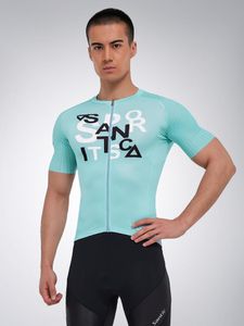 Racingjackor Santiska män Cycling Jerseys Summer Tops Klädcykelskjorta MTB T shirts Full Zipper bekväm asiatisk storlek