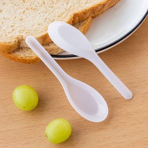 3500 Pieces Asian Soup Spoons Saimin Ramen White Plastic Spoon Outdoor Disposable Spoons Dining Food Sale Fast DH8869