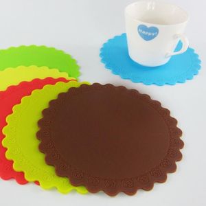 Silikonplacering Table Mats Non-Slip Drink Coaster Placemats för kopp Pad Porslin Värmebeständig köksredskap RH4571