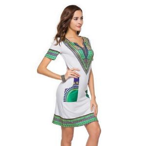 Damen Sexy V-Ausschnitt Tasche Patchwork Bodycon Mini Tunika Kleid Frauen Sommer Robe African Print Dashiki Kleid Sommerkleid Vestidos Neue 210416