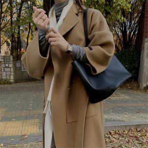 Gevşek rüzgarlık vintage kadınlar retro zarif ol palto şık bağcıklı tüm maç minimalist trençkotlar 210421