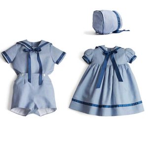 İspanyol Bebek Kardeş Kardeş Eşleşen Kıyafetler Kızlar Elbise Setler Çocuklar İçin Muslin Giysileri Kız Kıyafetleri Bebek Yürümeye Başlayan Setler Q0716