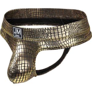 NXY Briefs and Panties Men's Sexy Bright Snake Skin Wild Low Waist Mens Gay Underwear Pouch G string 1203