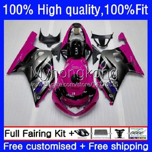 Injection Mold Fairings For SUZUKI Pink grey hot GSX-R750 K1 750CC GSXR600 GSXR-750 01-03 19No.26 GSXR 600 750 CC 01 02 03 600CC GSXR-600 GSXR750 2001 2002 2003 OEM Bodys