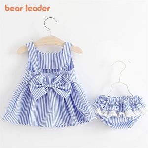 Bebek Giyim Setleri Sevimli Yaz Kolsuz Elbise Kızlar 2 ADET Kısa Pantolon + Elbise Seti Şerit Patten 6-24 M 210429 için