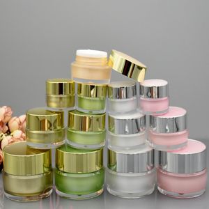 Empty Acrylic Plastic Bottle Cream Jar 5g 10g 15g 30g 50g for Cosmetic Packaging Containers Gold pink White