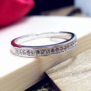 Original 14k Weißgold Micro Inlaid Diamond Ring Für Frauen Crown Zirkon Hochzeit Engagement Jubiläum Fine Schmuck Cluster Ringe