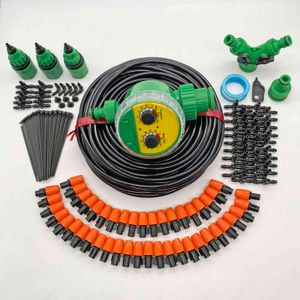 10-50M Smart Garden Watering System Automatic Self Watering Kit Timer Greenhouse Mist Irrigation System Kits Adjustable Minsting 210610