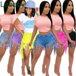 Frauen Shorts Sommer High-taille Denim Große Größe Lose Ripped Löcher Quasten Haruku Hot Pants Sexy Jeans Kurze Mädchen