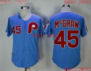 Hombres Mujeres Jóvenes Tug Mcgraw Camisetas de béisbol cosidas personalizar cualquier número de nombre jersey XS-5XL
