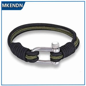 Mkendn Fashion Sport Camping Cavo per paracadute Uomo Donna Sopravvivenza nautica Corda Bracciale a catena Climing Style Gioielli maschili Regali