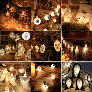 3m 20leds Luci a stringa lampeggiante batteria Light Light Skeletons Spectre Spettro sospeso Halroween Decoration Lighting