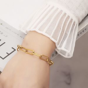 Bracelet for Women Men Paper Clip Link Chain Trendy Stainless Steel Bracelets Wrist Bracelets Fashion Couple Jewelry