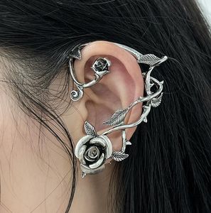 Wholesale vintage rose flower earrings for sale - Group buy Stud Punk Gothic Rose Flower Ear Cuff Earrings For Women Personality Jewelry Vintage Earings