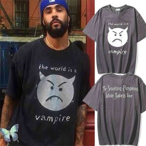 Runny Print Jerry T-shirt The World Is A Vampire SS Herr Dam Grå T-shirt 210420