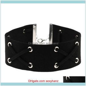 Kolyeler Sergililer Jewelryfashion Kişilik Mizaç Flanelette Çapraz Geniş Bant Yaka Kolye Sayı Zinciri Chokers Daml Teslimat 2