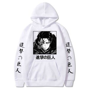 Attack on Titan Anime Hoodies Levi Ackerman Spring Hooded Swearshirts Women Men Unisex Casual Loose Pullovers Harajuku Clothing Y211122