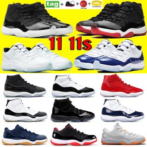 With Keychain 11 11s 25th Anniversary basketball shoes Bred low citrus legend blue Concord 45 trainers Cap and Gown men women sneakers