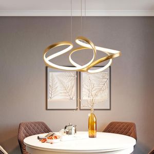 Lâmpadas pendentes Coffee Gold Gold Modern Led Light para sala de estar quarto de jantar acrílico acrílico suspenso suspensão por porta de iluminação