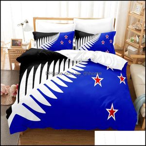 Sängkläder sätter leveranser hem textilier trädgård zealand flagga set singel twin fl queen king size europa america utvecklade land säng barn duvet