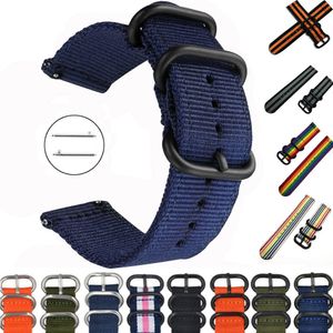 20mm 22mm strap For Samsung watch band 4/3/46mm/Active 2/Gear S3/amazfit Nylon nato watchband bracelet Huawei GT/2/2E/Pro bands