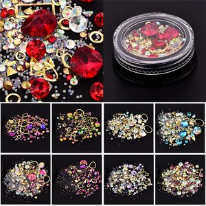 Commercio all'ingrosso fai da te nail art strass colorato 3d unghie diamanti pietre preziose gioielli iridescenza manicure decorazione di cristallo