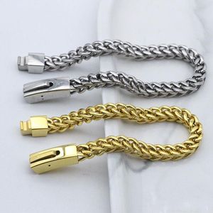 Link Męskie stal nierdzewna Bransoletka Rock Hip Hop Rock On Hand Prezenty dla męskich akcesoriów Charm Gold Bangleslink Chain