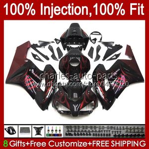 Инъекционная плесень 100% подходит для фотоаппарата Honda CBR1000 CBR 1000 RR CC 04-05 Body 52No.19 CBR 1000RR 1000CCC 2004 2005 CBR-1000 CBR1000RR 04 05 OEM Full Fairing Red Flase Stock