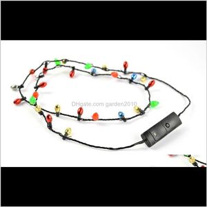 Decorazione del partito Commercio all'ingrosso 8 luci Illuminazione Collana a led Collane Lampeggiante Perline Giocattoli luminosi Regalo di Natale Fedex S1J8X Rvsd9