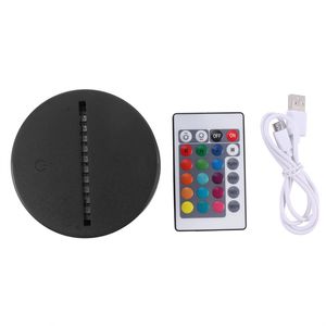 USB Kabel Dotykowy 3d LED Light Holder Lampa Baza Night Lights Wymiana 7 Kolorowe Podstawy oświetleniowe Posiadacze