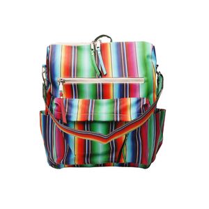 Serape PU Backpack Cowhide Faux Leather Shoulder Backpacks Sunflower Print Girl School Bag