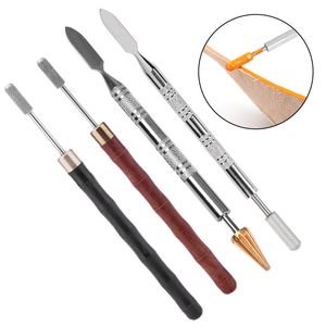 1PC Utensili in pelle con testa in ottone Dual Edge Applicatore per penna colorante per incollaggio a olio Rullo di vernice veloce per Craft Double Side