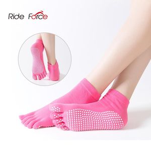 1 Pair Women Sports Yoga Socks Five Finger Slipper Anti Slip Lady Pilates Ballet Heel Professional Dance Protector