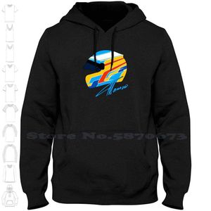 Fernando Alonso Helmet Formula1 Alpine Renault Racing Team 2021 Motorsports Long Sleeve Hoodie Sweatshirt Fernando Alonso G1007