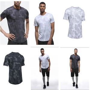 Spor Salonu Gevşek T Gömlek toptan satış-Tasarımcı Erkekler Spor LULU T Gömlek Spor Yoga Kısa Grafik Tişörtleri Lu T Shirt Tops Katı Culour Gevşek Kıyafet Koşu Dışarıda Açık Giyim Erkek Örgü Baskı