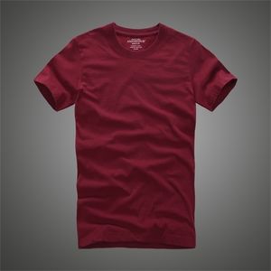 Mężczyźni T Shirt AF 100% Bawełna Solid O-Neck Krótki rękaw Tshirt Wysokiej jakości 210716